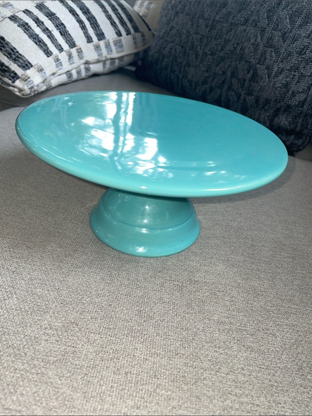Turquoise Ceramic Cake Stand for Elegant Serving